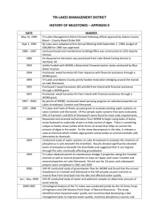 tri-lakes management district history of milestones – appendix k