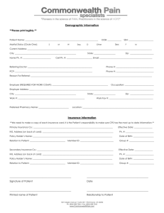 Patient Registration - Commonwealth Pain Specialists