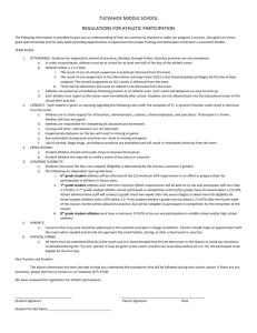 TUCKAHOE MIDDLE SCHOOL REGULATIONS FOR ATHLETIC