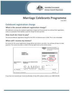 Marriage Celebrants Programme*Celebrant registration charge
