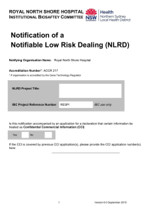 Application Form - Notifiable Low Risk Dealing (NLRD)