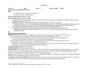 Sample Lesson Plan Math - Grade 3 Fractions