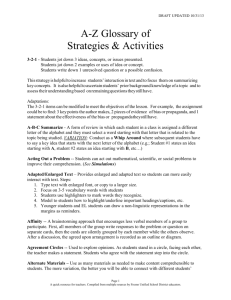SDAIE Strategies Glossary - Stockton Unified School District