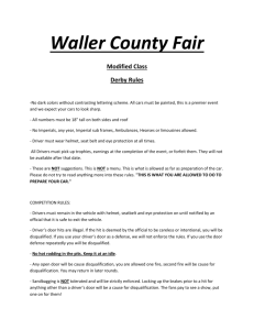 Waller County Fair Modified Class Derby Rules