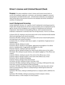 FL Staff Policy 26: Driver`s License and Criminal Record Check