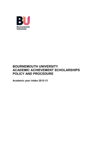 BU Academic Achievement Scholarship policy 2012