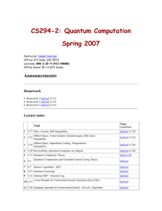 CS294-2, Spring 2007 - Computer Science Division