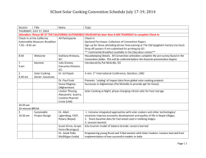 SCInet Solar Cooking Convention Schedule July 17