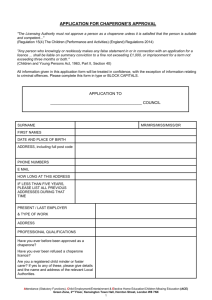 Chaperone application form