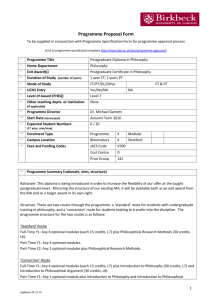 CPC 06 - PG Dip Philosophy Programme Proposal