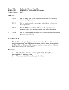 Module 15: Radiological Considerations for First