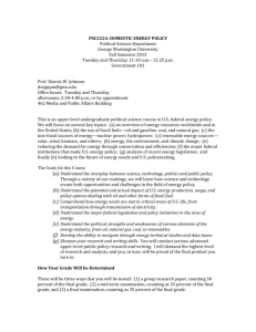 PSC2224: DOMESTIC ENERGY POLICY Political Science