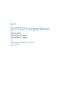 Cutco Corporation Case Analysis