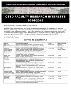 CSTD Program - OISE - University of Toronto