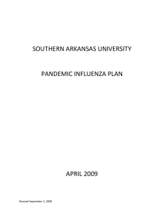 Pandemic Influenza Plan - Southern Arkansas University