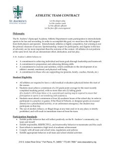 Athletic Team Contract - St. Andrew`s Episcopal Academy