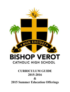 BISHOP VEROT HIGH SCHOOL CURRICULUM GUIDE