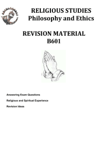 B601 Revision: Spiritual Experience