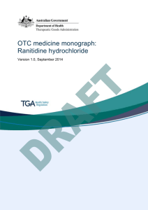 OTC medicine monograph: Ranitidine hydrochloride
