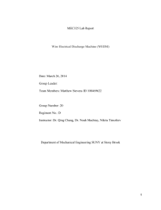 MEC325 - WEDM Lab Report Revised