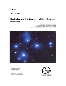 Photoelectric Photometry of the Pleiades