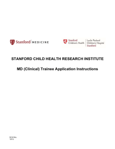 CHRI MD (Clinical) Trainee Support Program Application Instructions
