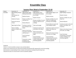 Ensemble Class Lessons Plans Week of September 15-19