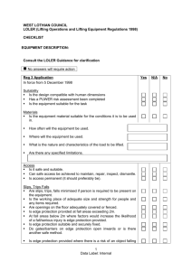 LOLER Checklist Form - West Lothian Council