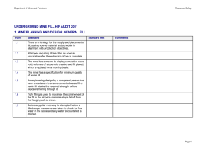 underground mine fill hif audit 2011