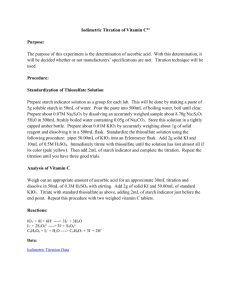 Experiment Five: Iodimetric Titration of Vitamin C