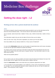 Getting the right dose L2 - ABPI
