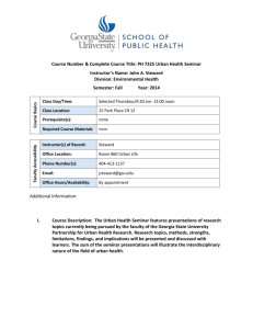 PH7325-Urban Health Seminar - School of Public Health