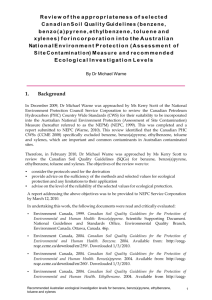 Review of the appropriateness of selected Canadian soil quality