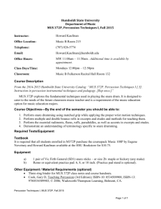Music 372P: Percussion Techniques I, Kaufman