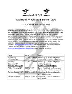 SV ASCENT Arts Dance Schedule