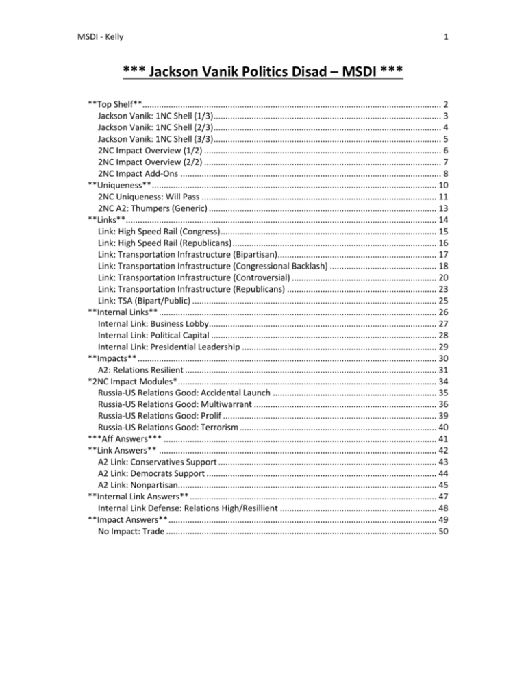 Politics DA Jackson Vanik MSDI 2012