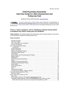 Child Psychiatry Essentials: Interview Guide to a New Assessment