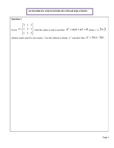 Matrices & System of Linear Equations