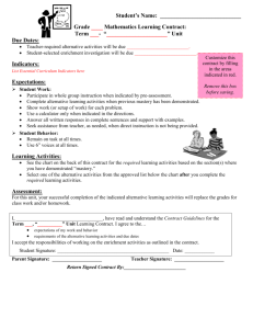 MS Math Learning Contract Template
