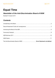 Equal Time - Anti-Discrimination Board NSW