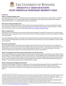 Applying for an initial Study Permit/Temporary Resident Visa