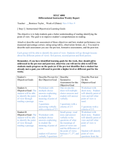 SEGC 6000 Differentiated Instruction Weekly Report Teacher