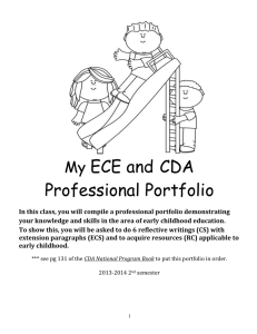 My ECE and CDA Professional Portfolio