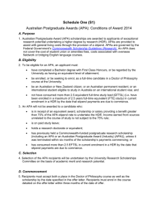 Conditions of Award - University of Canberra