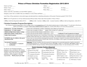 Prince of Peace Christian Formation Registration 2010-2011