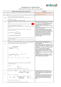 to look at our subtraction progression grids