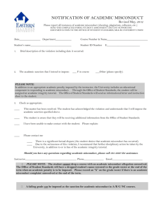 Notification of Academic Misconduct form