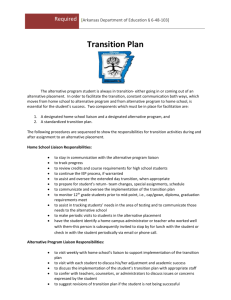 Transition Plans - Arkansas Association of Alternative Educators