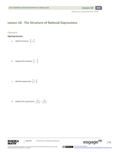Lesson 10: The Structure of Rational Expressions