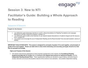 Facilitator`s Guide: Building a Whole Approach to Reading